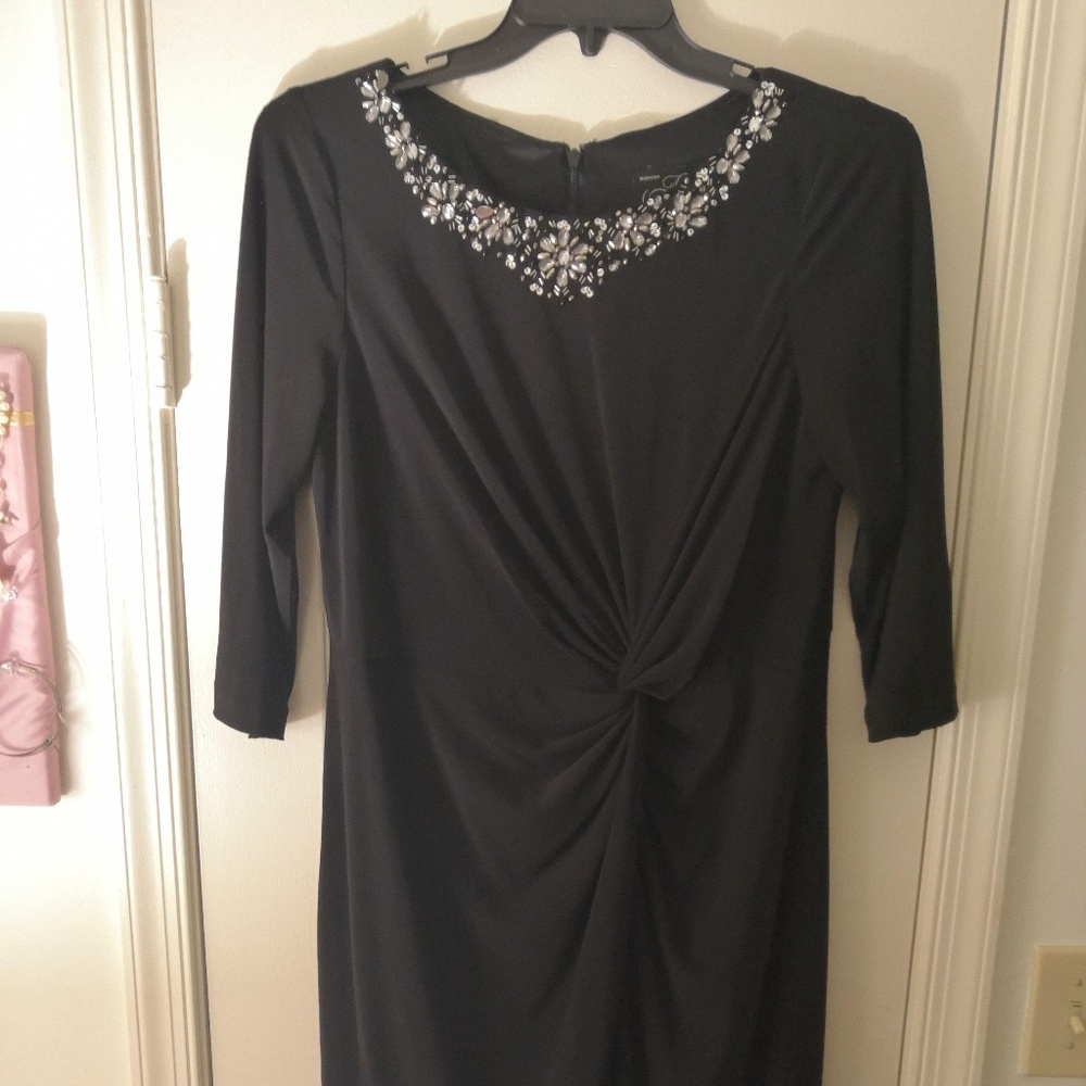 14w Alex Evenings Cocktail Dress Jeweled Neckline